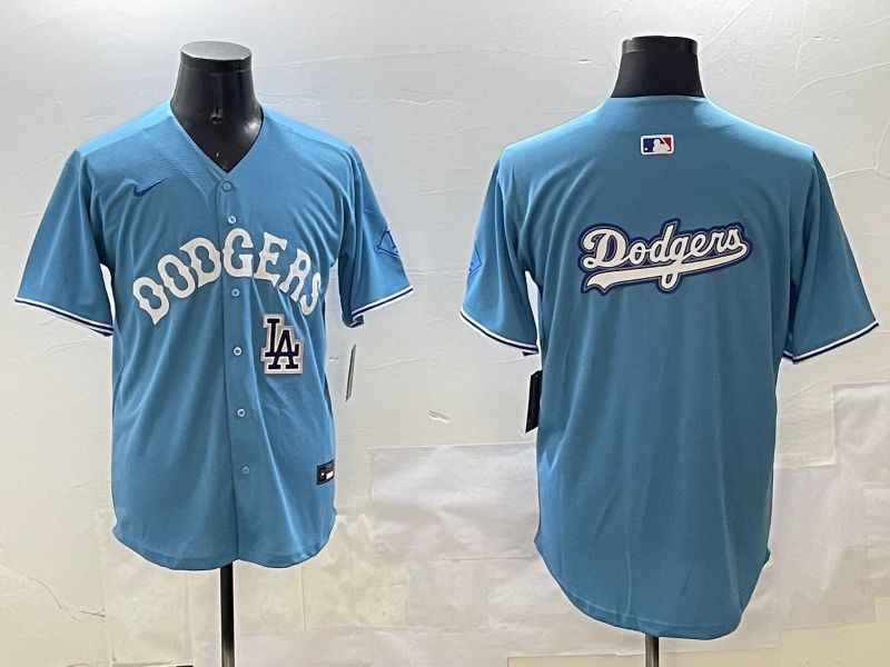 Men Los Angeles Dodgers Blank Light Blue Throwback Game 2025 Nike MLB Jersey style 16
